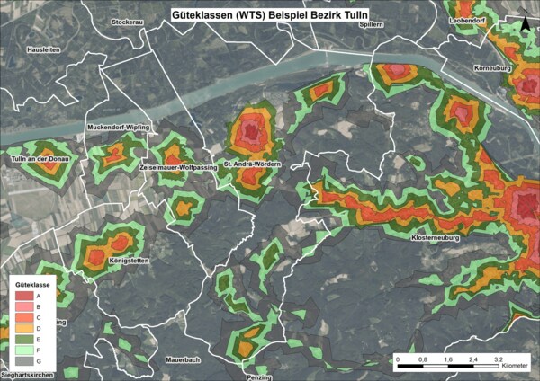 地図上に可視化した例。FLADEMOプロジェクト内部資料より(Tadej Brezina, Manuel Hammel両氏による作成)