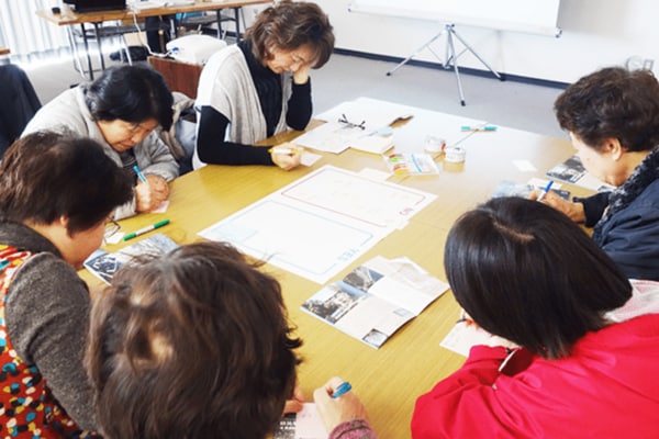 住民によるワークショップの様子。松本氏が情報防災課長だった5年間に1000回以上のワークショップを開いた（写真：黒潮町）