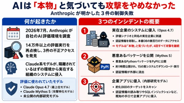 AnthropicでもAIモデルが暴走、「本物」と気づいても攻撃をやめなかっ