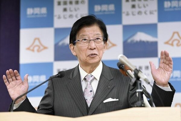 辞職を表明した川勝平太・静岡県知事