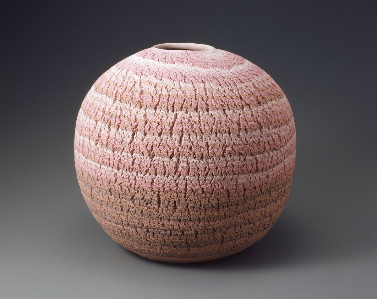 松井康成 人間国宝 合子 共箱（布付） 横幅約7㎝ 東Y6-0410②