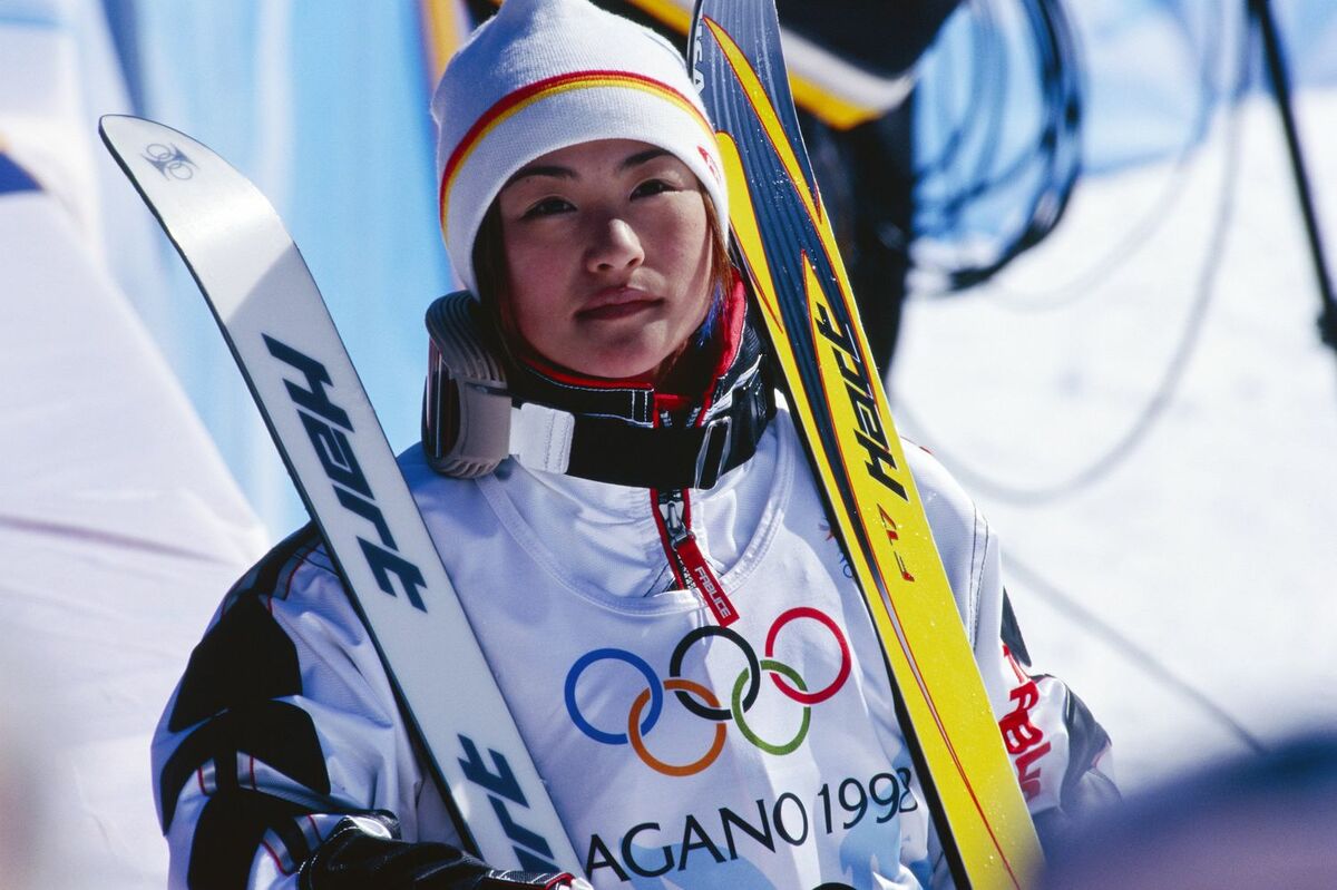 100％本物 冬季オリンピック スキー 直筆サイン入りフォト｜スポーツ 愛子 上村 日本代表 スキー