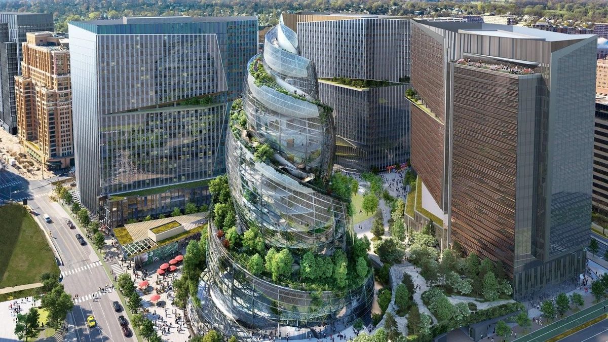 米テック大手、コロナ禍も都市部のオフィス拡大　アマゾンは第2本社の開発案公開、巨大らせん状ビル 25年完成予定