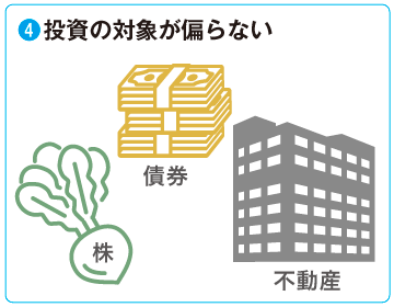 投資の対象が偏らない