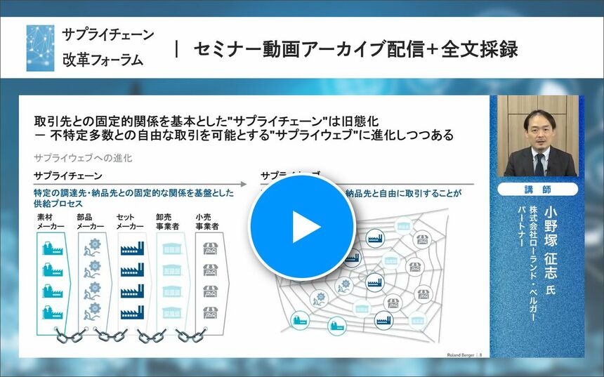 顧客 ローランド・ベルガー小野塚氏が語る「サプライウェブ革命」を