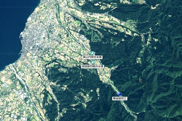 片貝川流域の地形(国土地理院)