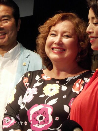 64歳のころのキャシー中島。舞台「横浜グラフィティ」の製作発表会に出席したときのもの（2016年5月31日、写真：産経新聞社）