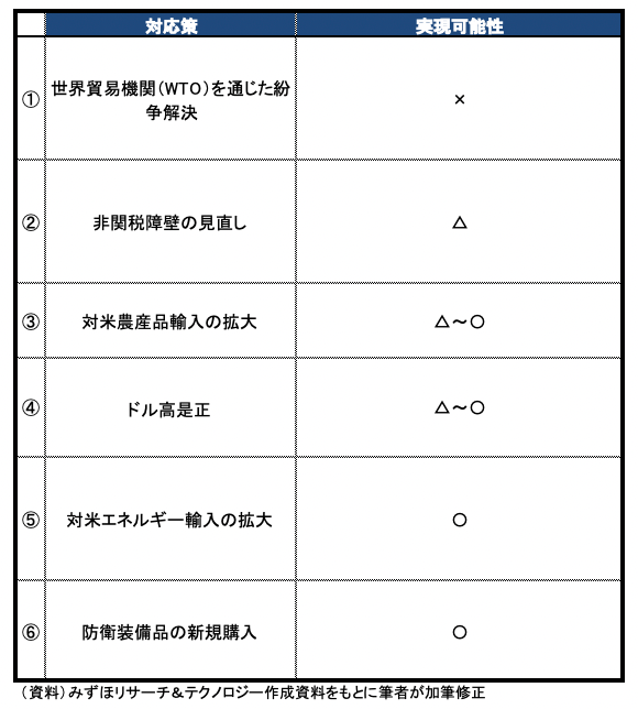 トランプ関税に対する日本政府の対応策と実現可能性