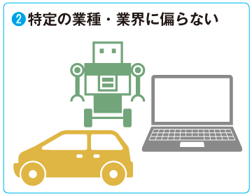 特定の業種・業界に偏らない