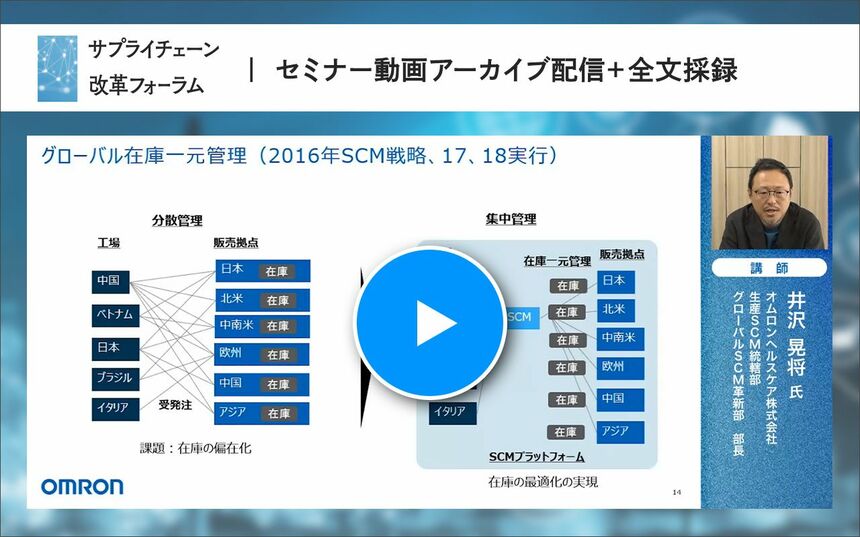 オムロンヘルスケアのグローバルSCM戦略～サプライチェーンの可視化が