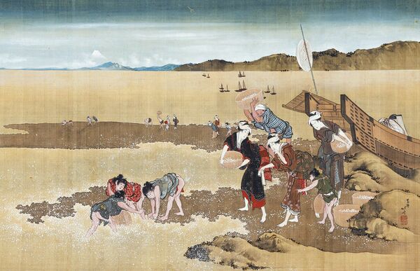 美人画」にも才を発揮した葛飾北斎、重文《潮干狩図》など自身の作品に