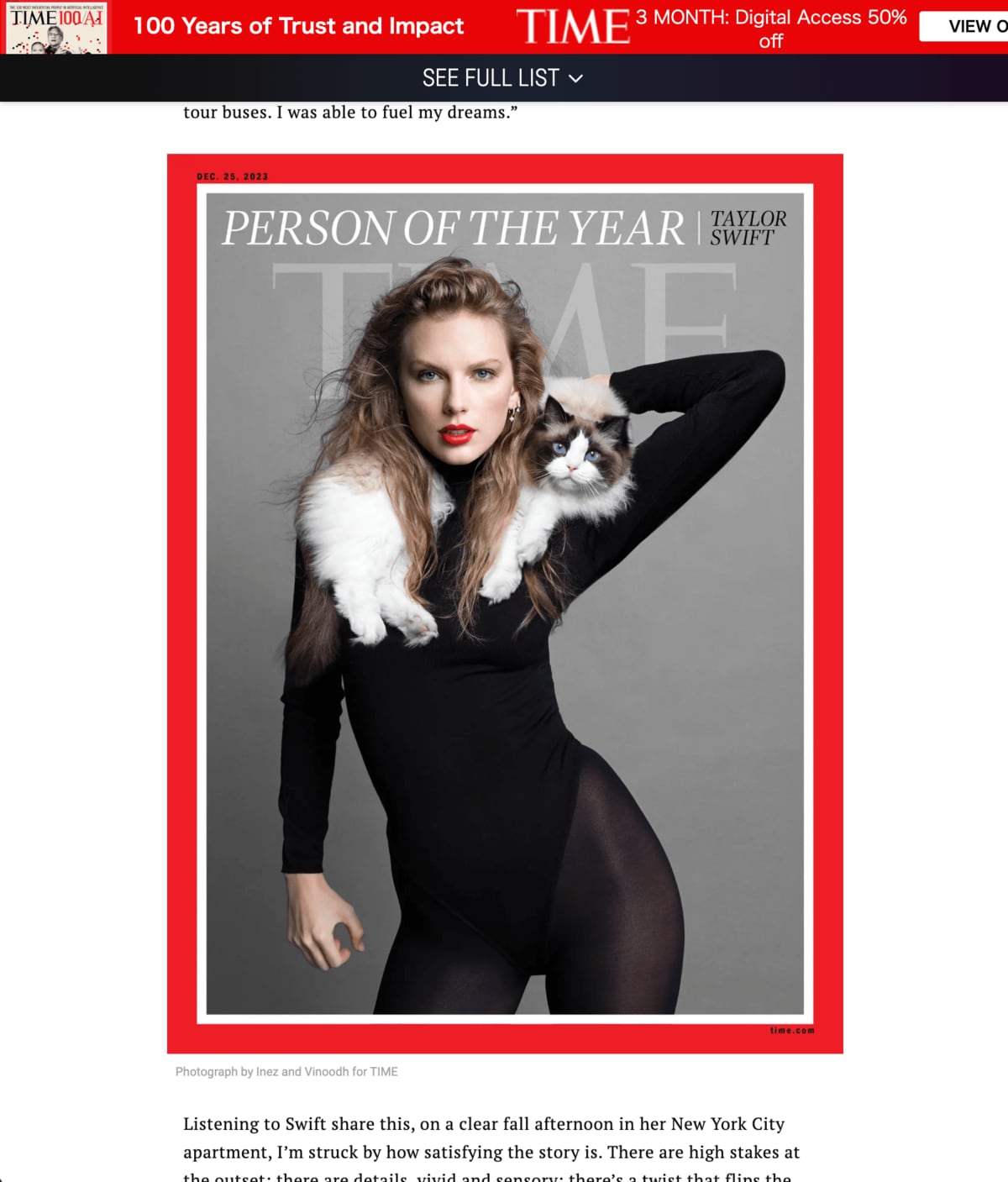 Time Taylor Swift  テイラースウィフト&ベンジャミン TIME SPECIAL EDITION** - 紀伊國屋書店ウェブストア