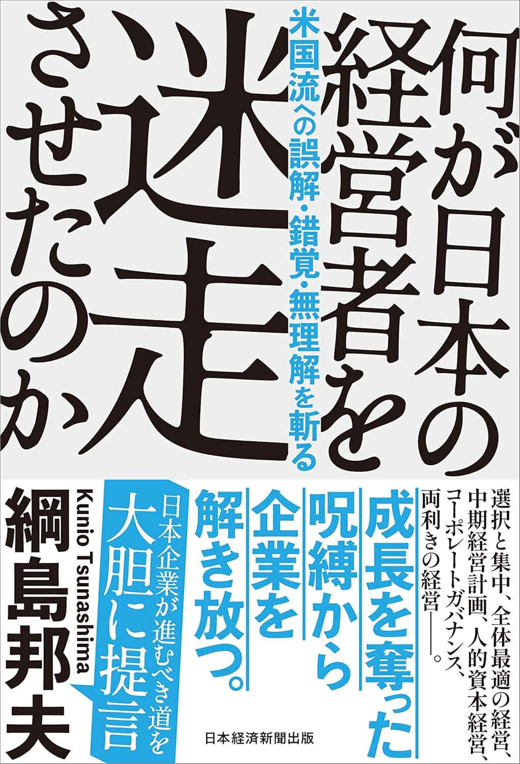 綱島邦夫『何が日本の経営者を迷走させたのか 米国流への誤解・錯覚・無理解を斬る』(日経BP 日本経済新聞出版)
