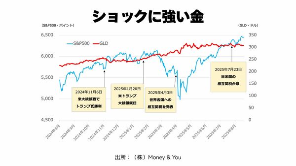 ショックに強い金（図：Money&You作成）