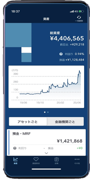 OneStockの資産画面のイメージ