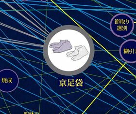 京足袋はすでに「絶滅」してしまったため、灰色で示される［図案デザイン：Studio colife3］（C）Culpedia
