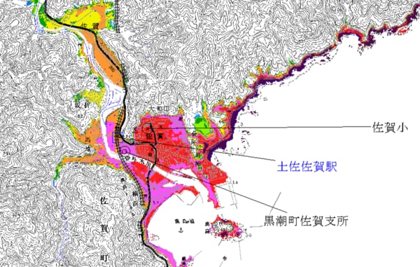 黒潮町の津波被害想定（佐賀）