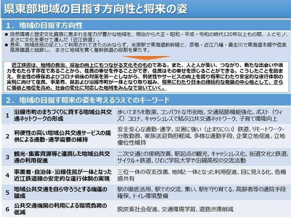 湖東地域の魅力と将来像を書き記した三日月氏の私案