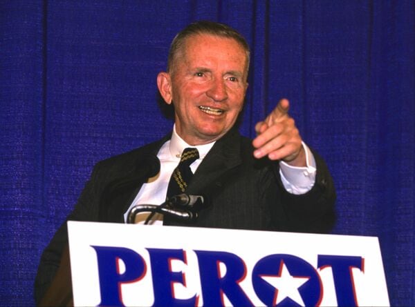 92年の大統領選で第3の候補として躍進したロス・ペロー氏（写真：CNP/DPA/共同通信イメージズ「DPA」）