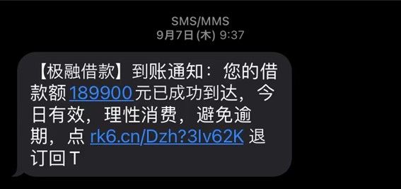 送られてくるショートメッセージの一例