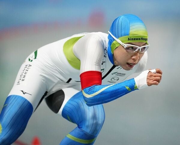 2022年10月22日、現役最後のレースとなった全日本距離別選手権女子500mで優勝（写真：共同通信社）