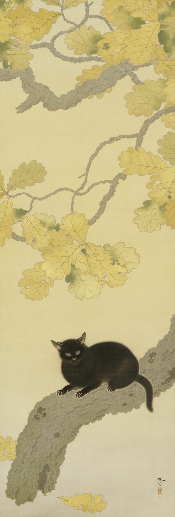 猫で有名な日本画家『菱田春草』のシルクスクリーン2作品、『梅猫』、『黒き猫』 猫」好き必見！修理後初公開となる菱田春草《黒き猫》を筆頭に所蔵4